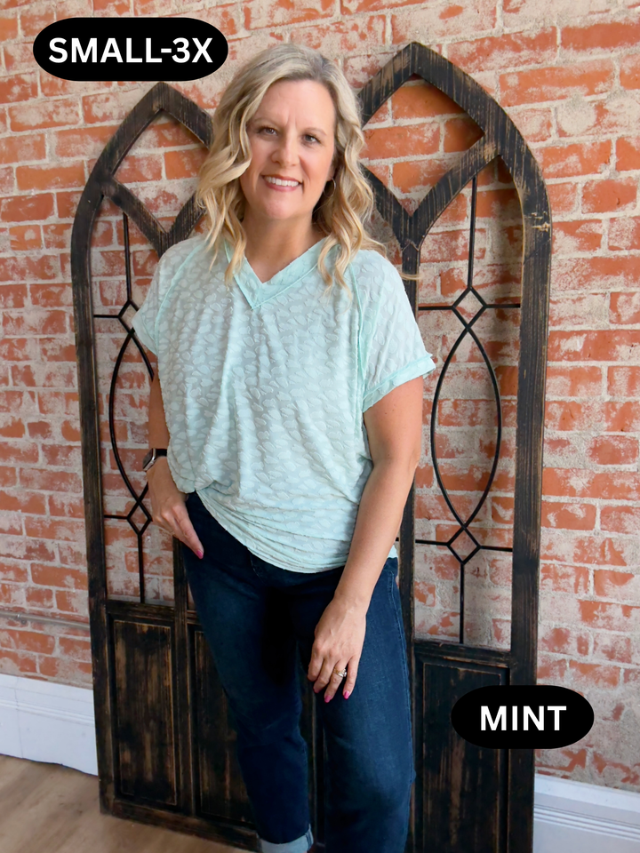Cling To Me Embossed Tee-2 Colors