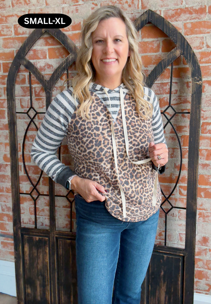 Give Me A Roar Color Block Hoodie