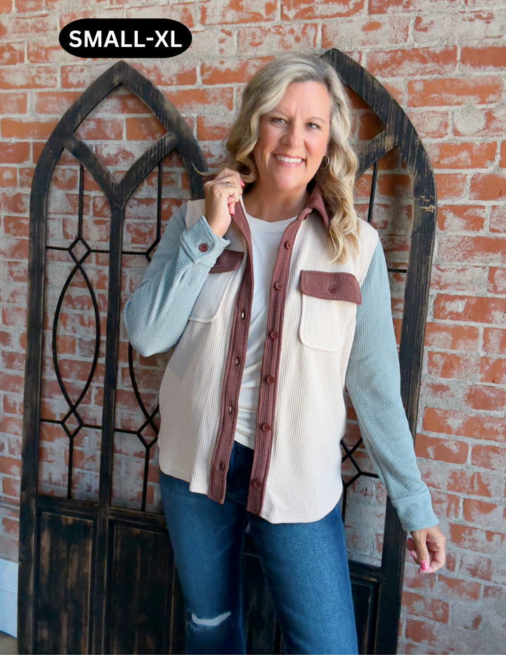 Fall Refresh Color Block Shacket