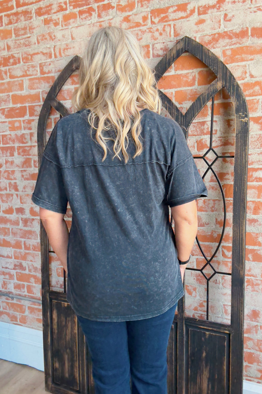 Got The Moves Acid Wash Tee-Black
