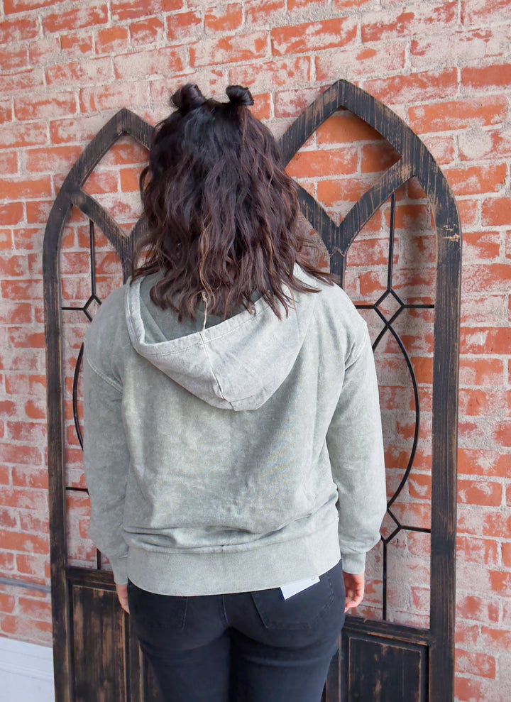 Gettin' Comfy Sage Henley Hoodie