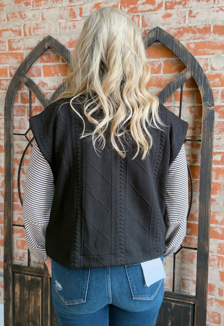 Mind Made Up Cable Knit Vest