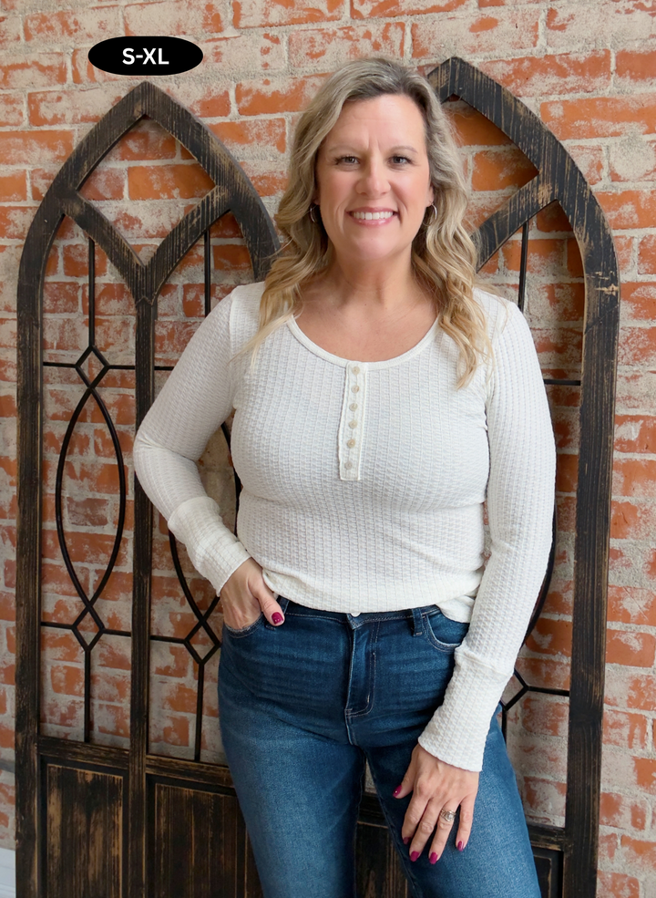 Heaven Sent Waffle Henley