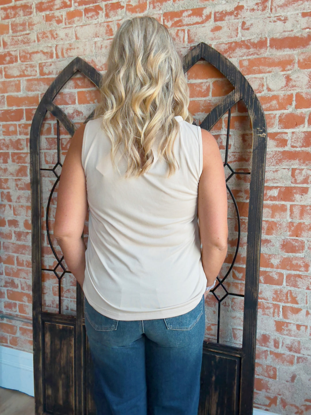 A Second Look Braided Tank-Oatmeal