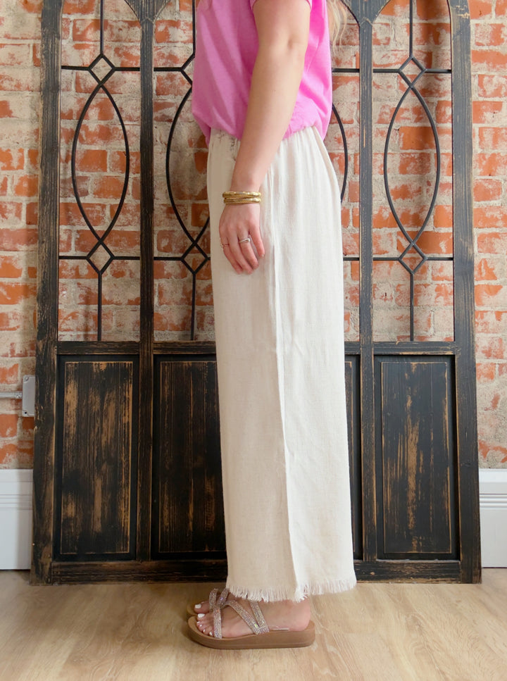 Make An Appearance Linen Pant-Oatmeal