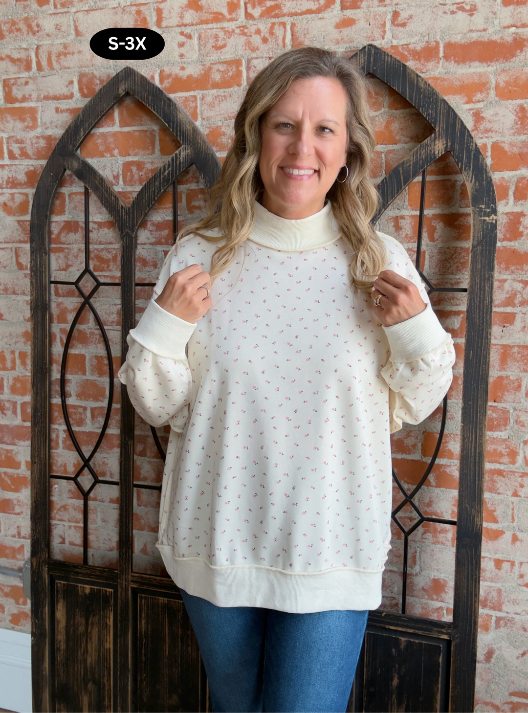 Flower Power Mock Neck