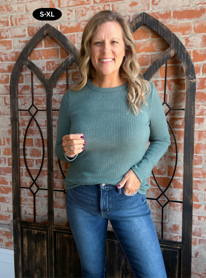 My Weakness Basic Long Sleeve-Sage