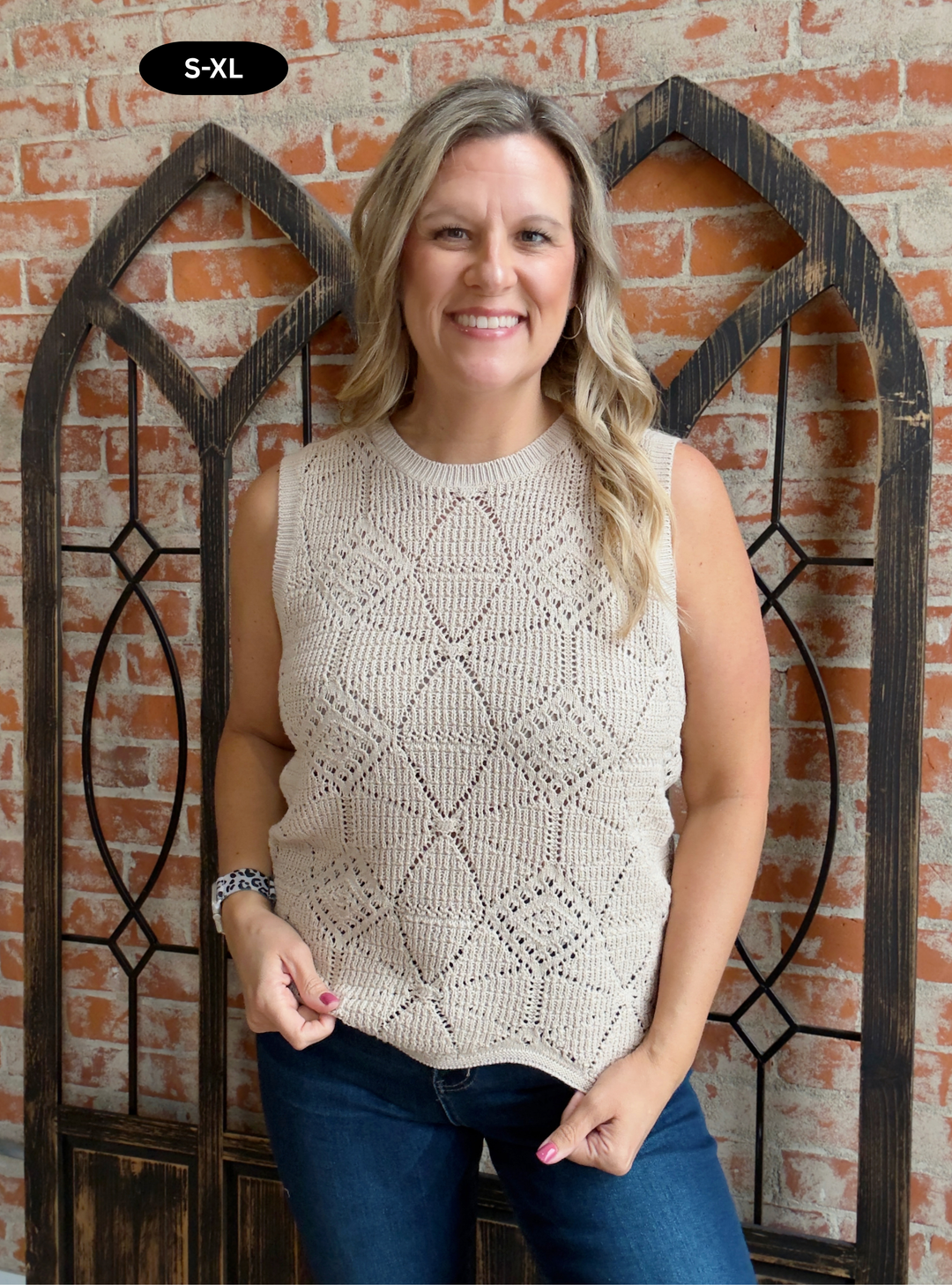In This Case Sweater Tank-Taupe