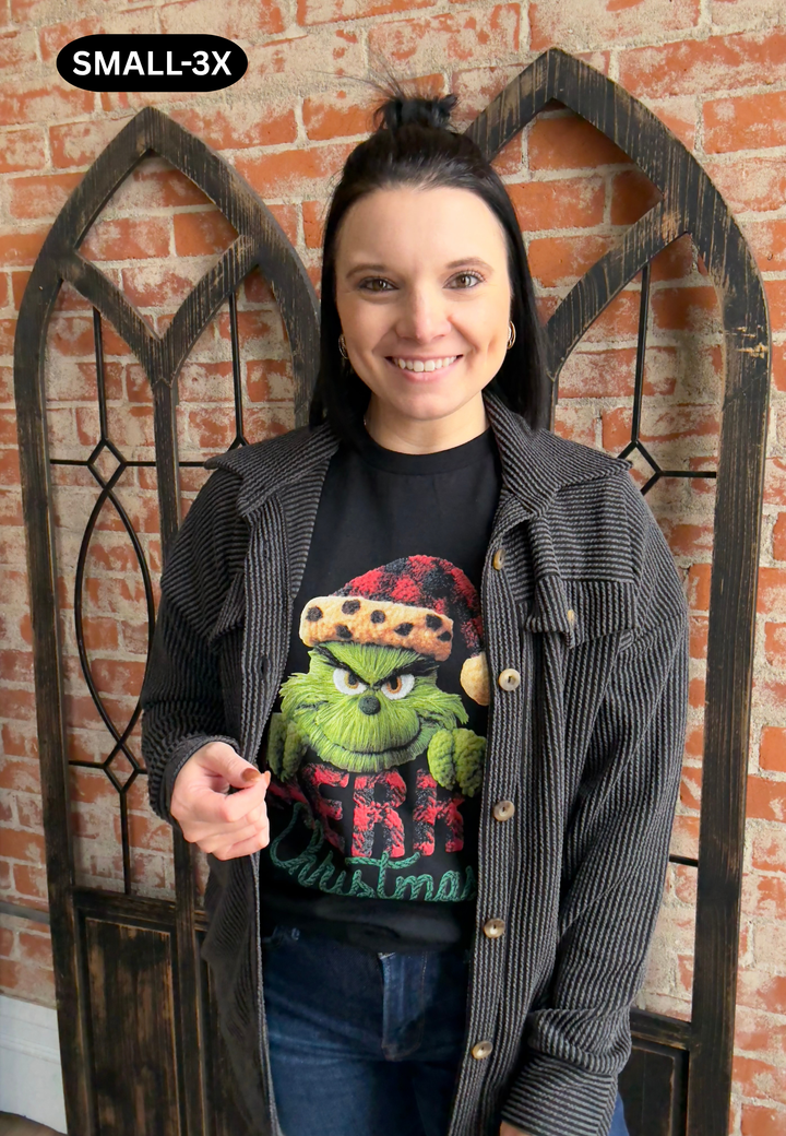 Always #1 Ribbed Shacket-Charcoal