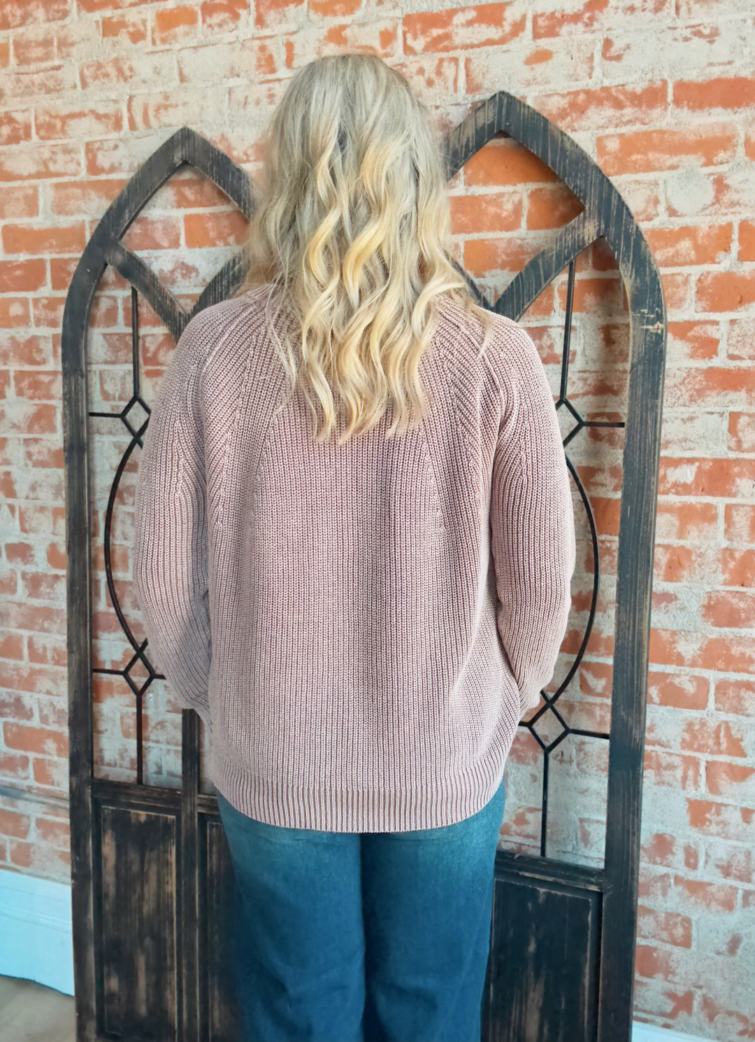 Take The Time Washed Sweater-Clay