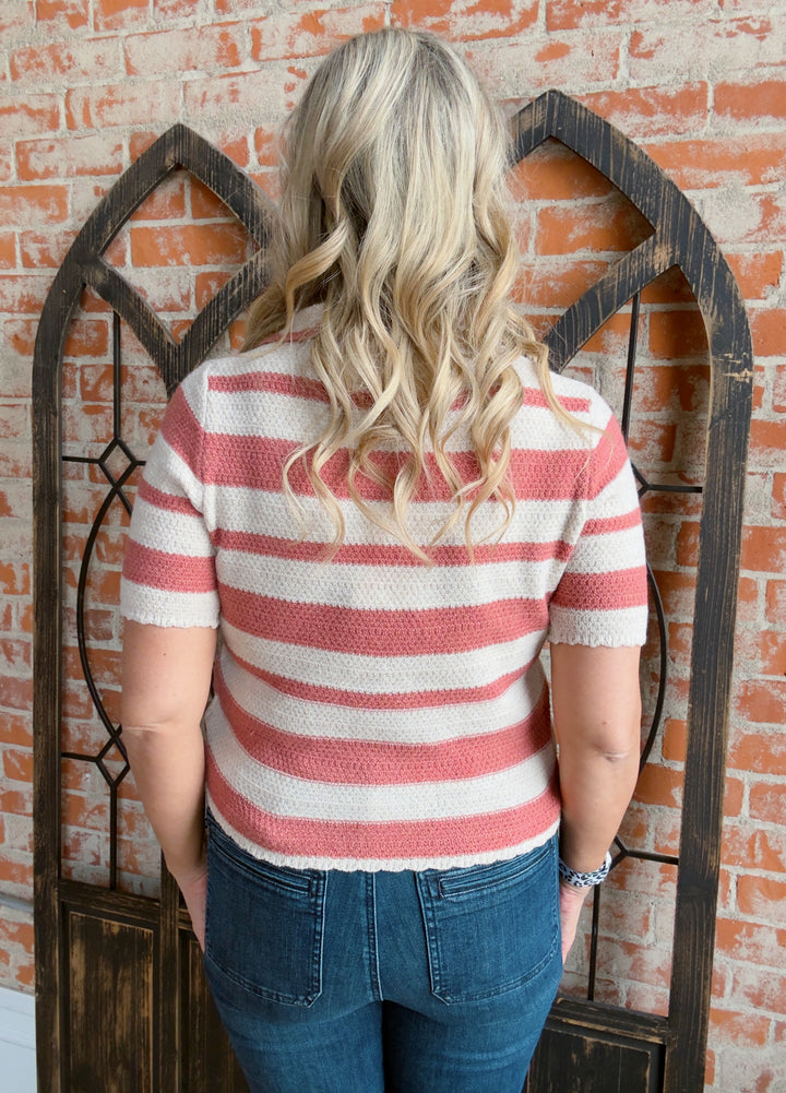 Riding Solo Striped Collared Sweater