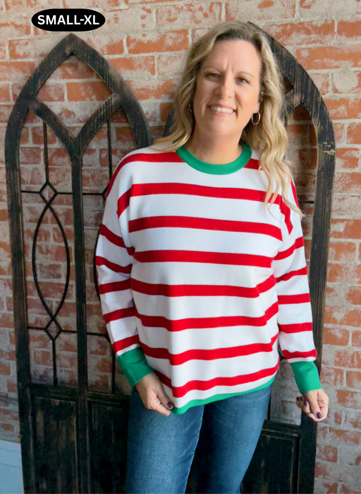 I'm Festive Striped Christmas Sweater