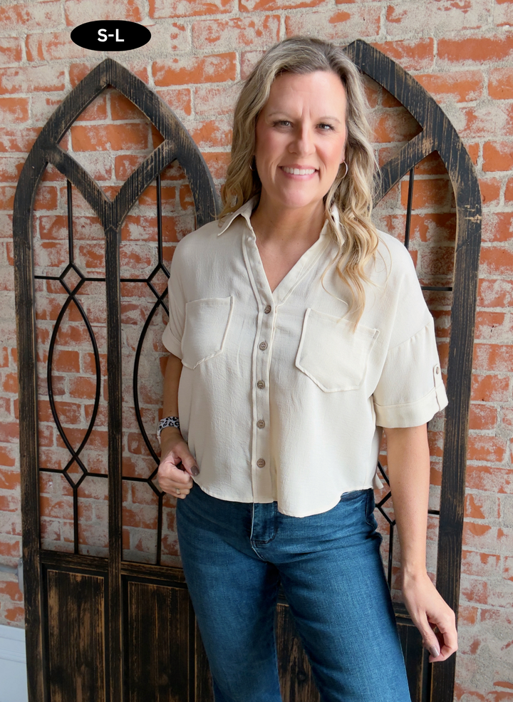 Take On The Day Button Up Blouse