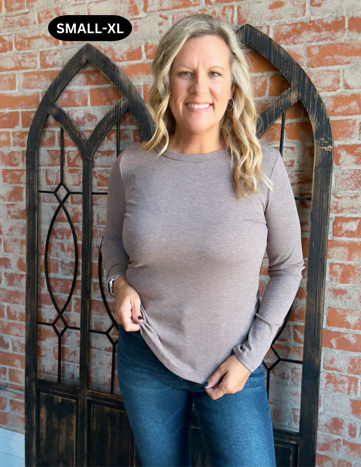 Take It Lightly Long Sleeve- Mocha