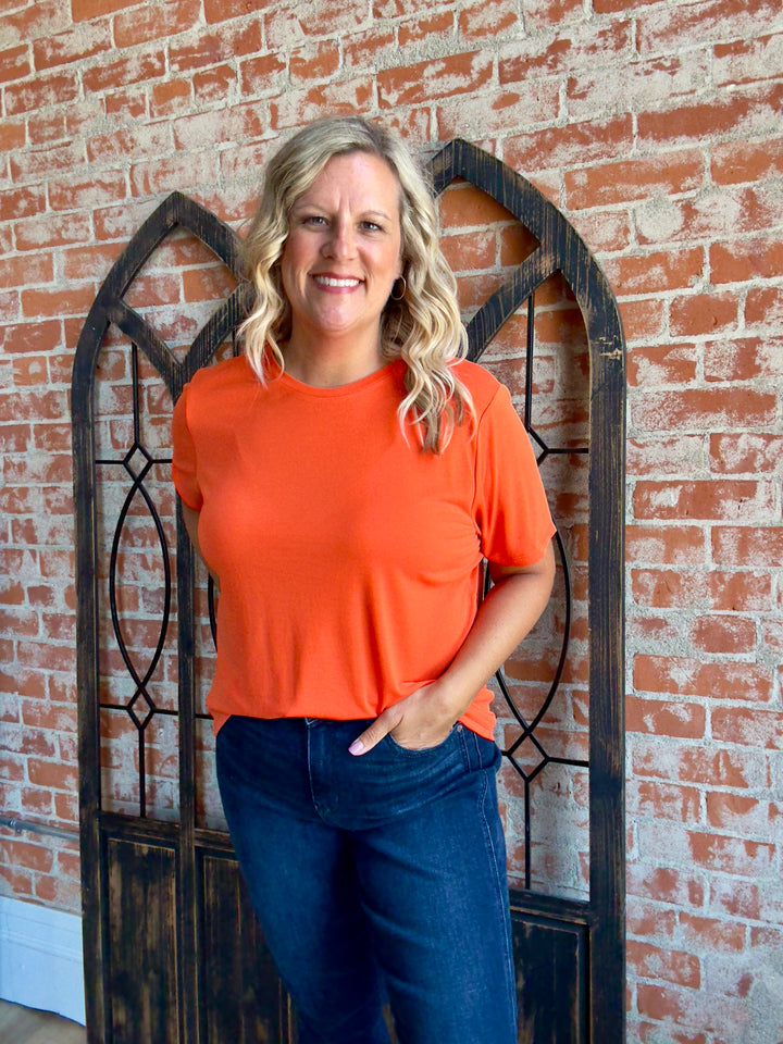 Count On You Buttery Soft Tee-Blood Orange
