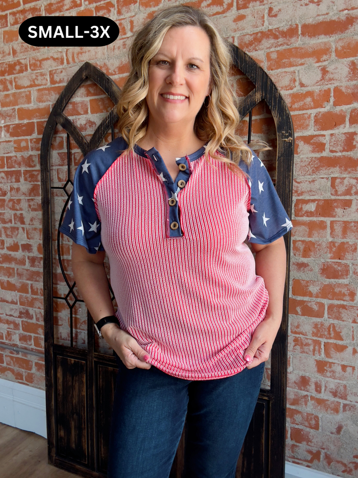 Home Of The Free Ribbed Henley