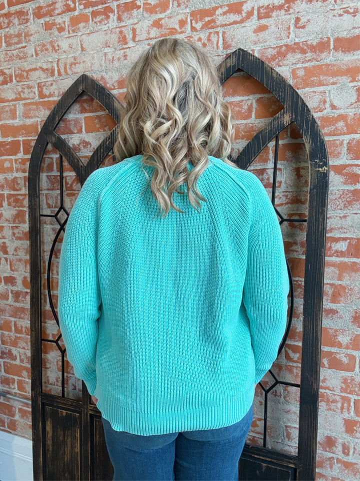 Make It Work Washed Yarn Sweater-2 Colors