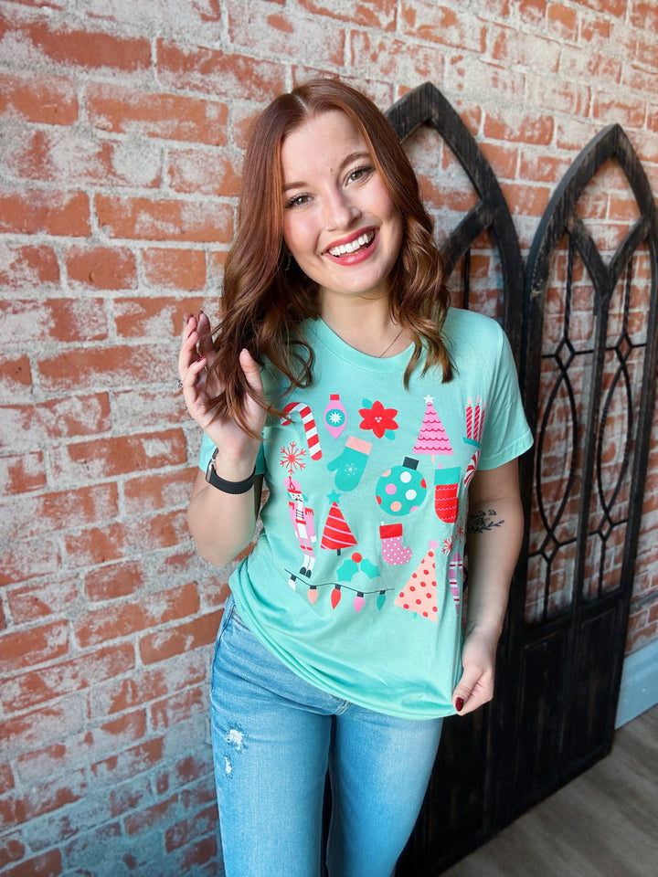 Mint All The Christmas Things Graphic Tee