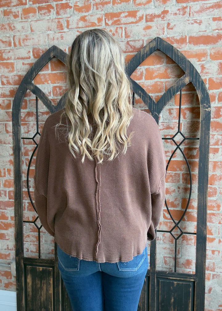 A Calm Day Waffle Knit Long Sleeve-3 Colors