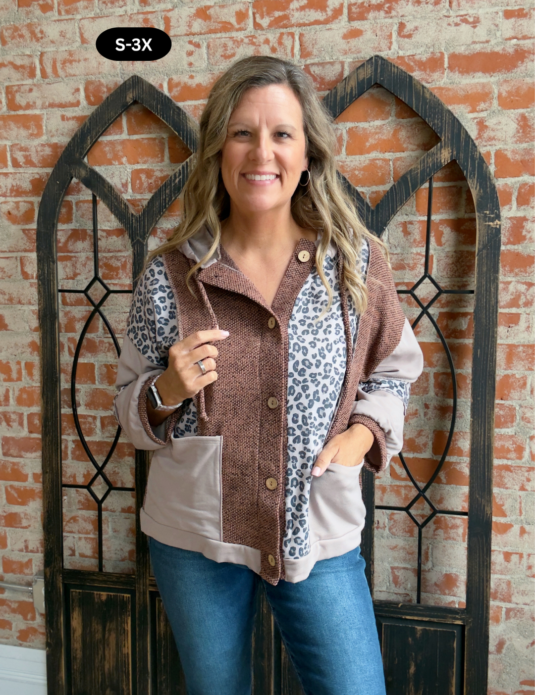 October Nights Leopard Color Block Shacket