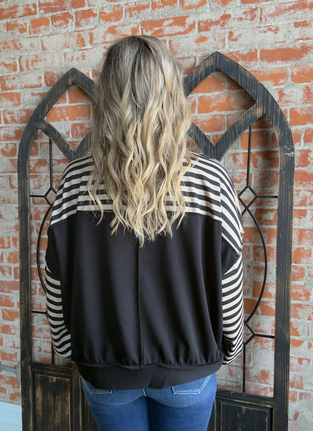 Love Me Forever Striped Crewneck