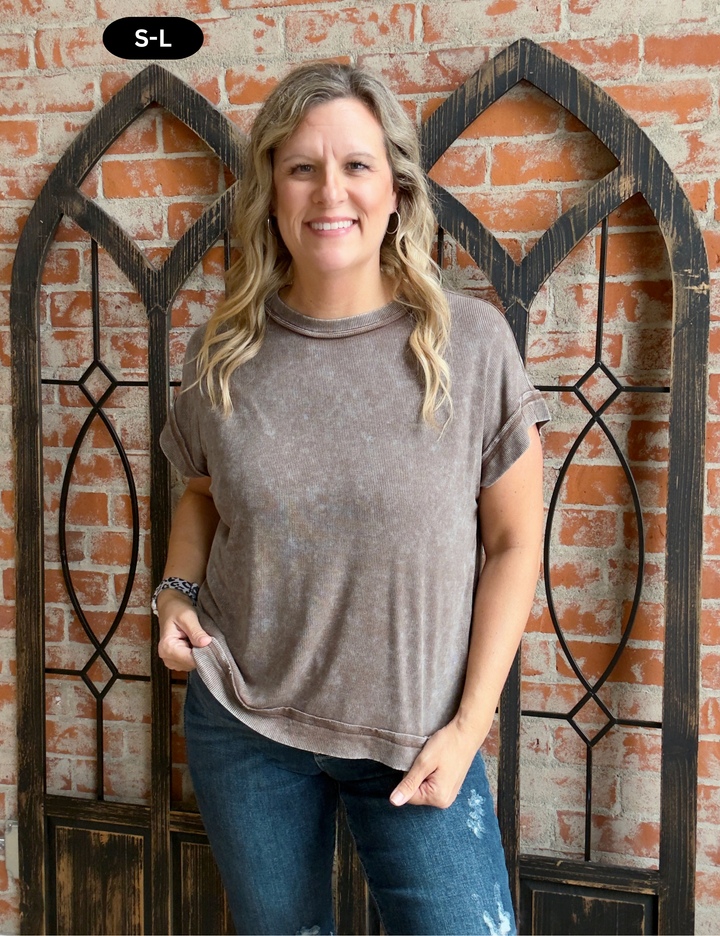 New & Improved Softer Than Silk Tee-Brown