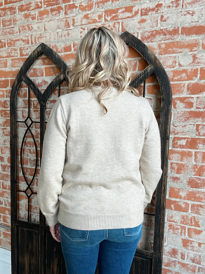 Sweet Blossom Oatmeal Sweater