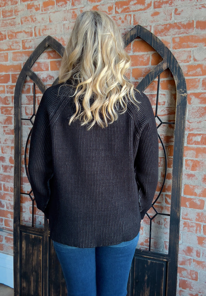 In A Hurry Ribbed Zip Sweater-Multiple