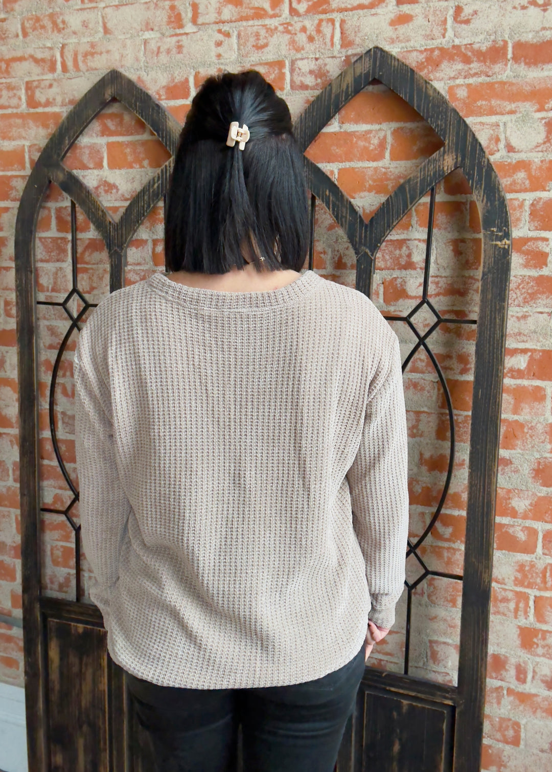 Make It a Good Time Chenille Long Sleeve-Neutrals