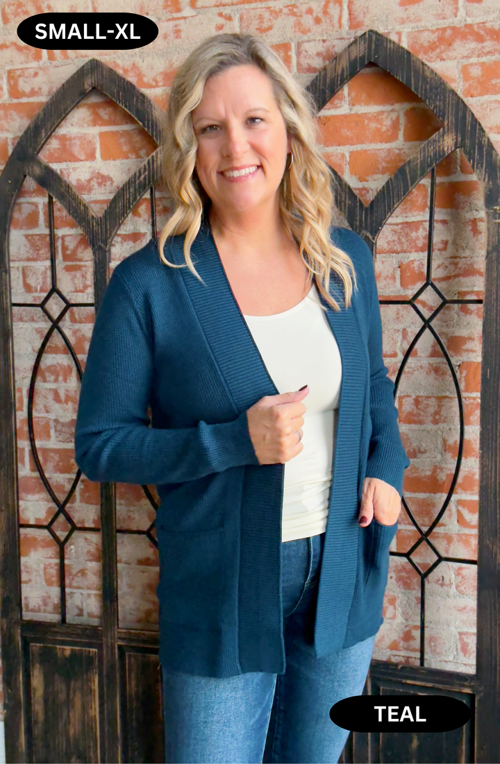 Feels Like Home Waffle Cardigan-2 Colors