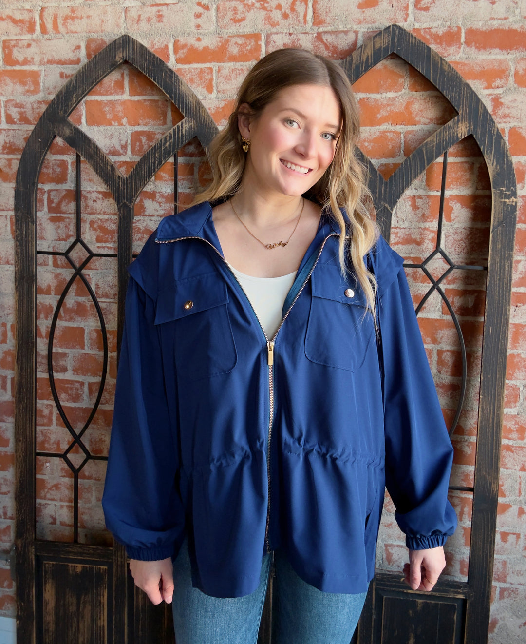 Just Go With It Spring Jacket- Black& Navy