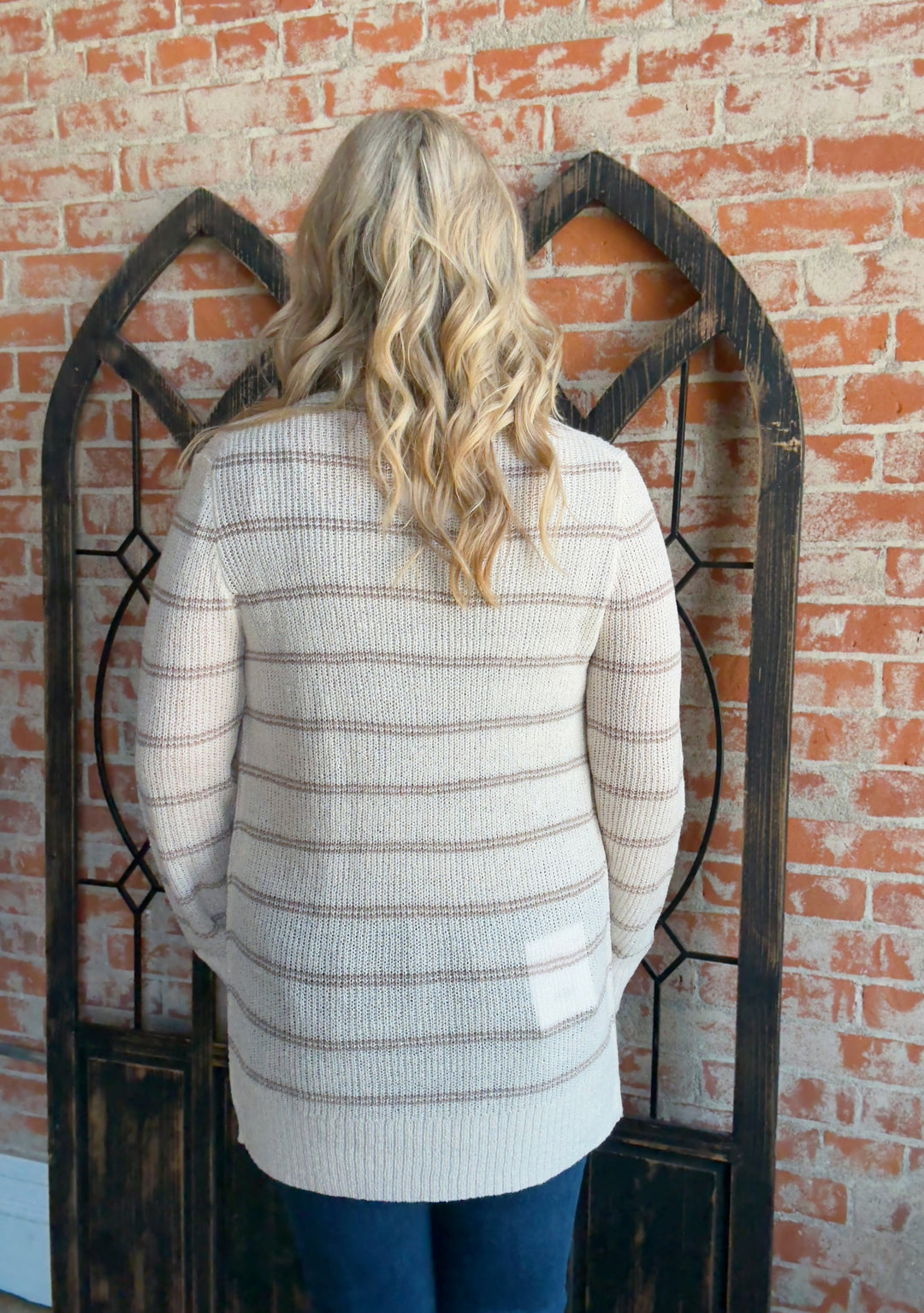 Autumn Crush Striped Cardigan-Natural