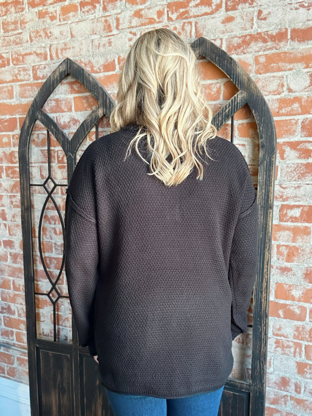 On My Side Button Henley Sweater-Multiple