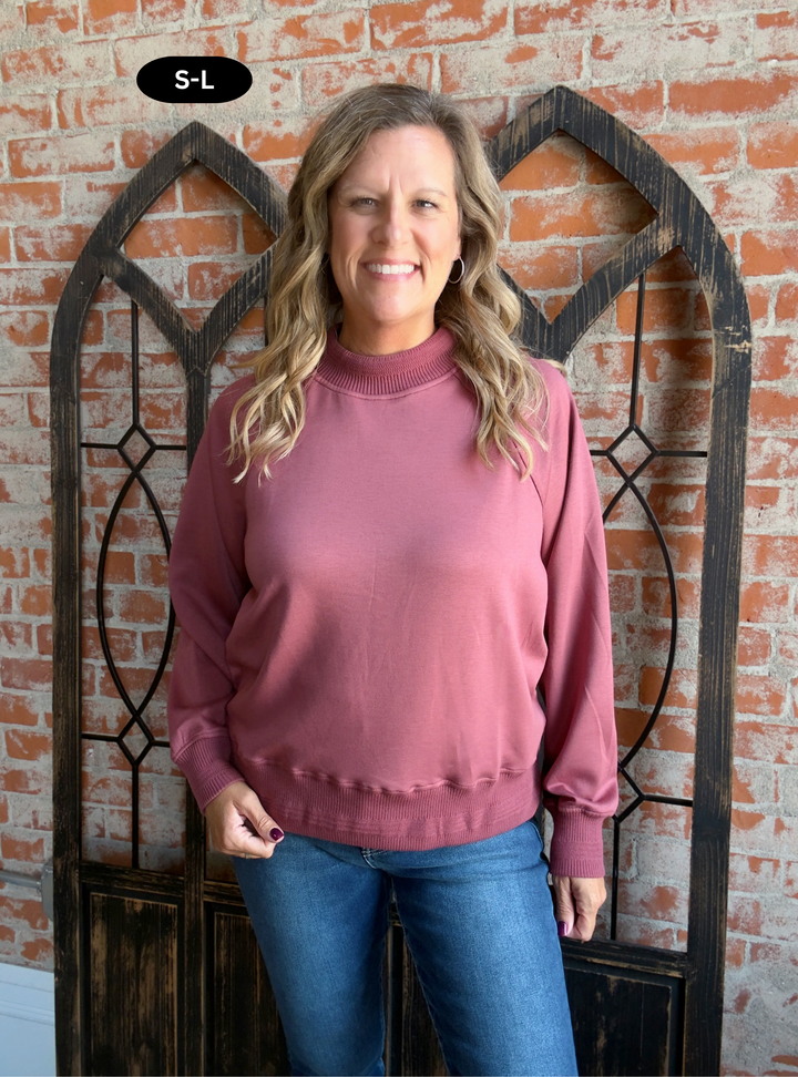 Check It Scuba Mock Neck-Marsala