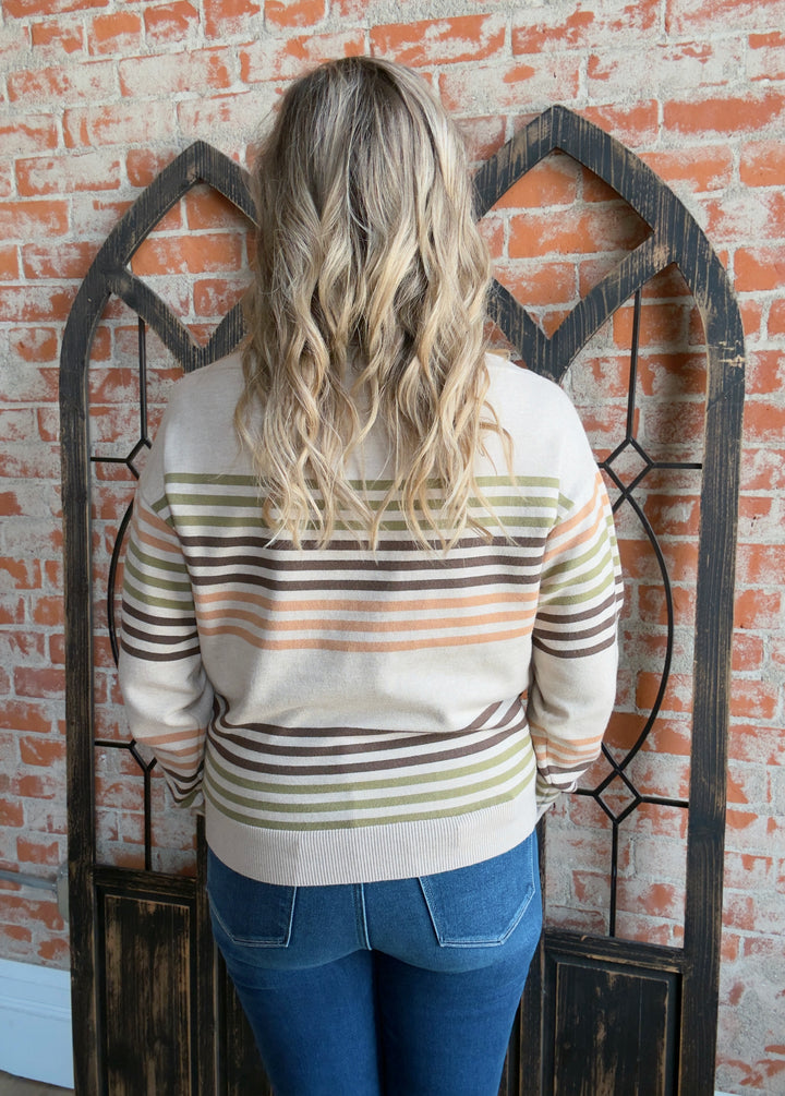 Leaves Are Turning Striped Sweater