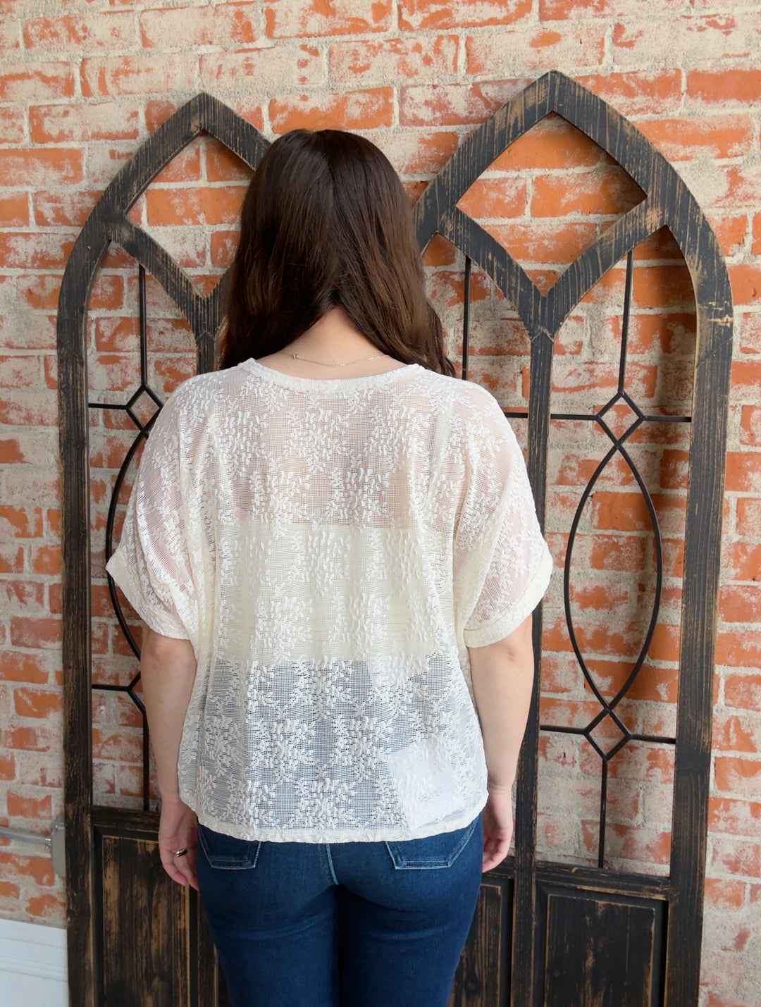 Reminisce With Me Lace Tee-Ivory