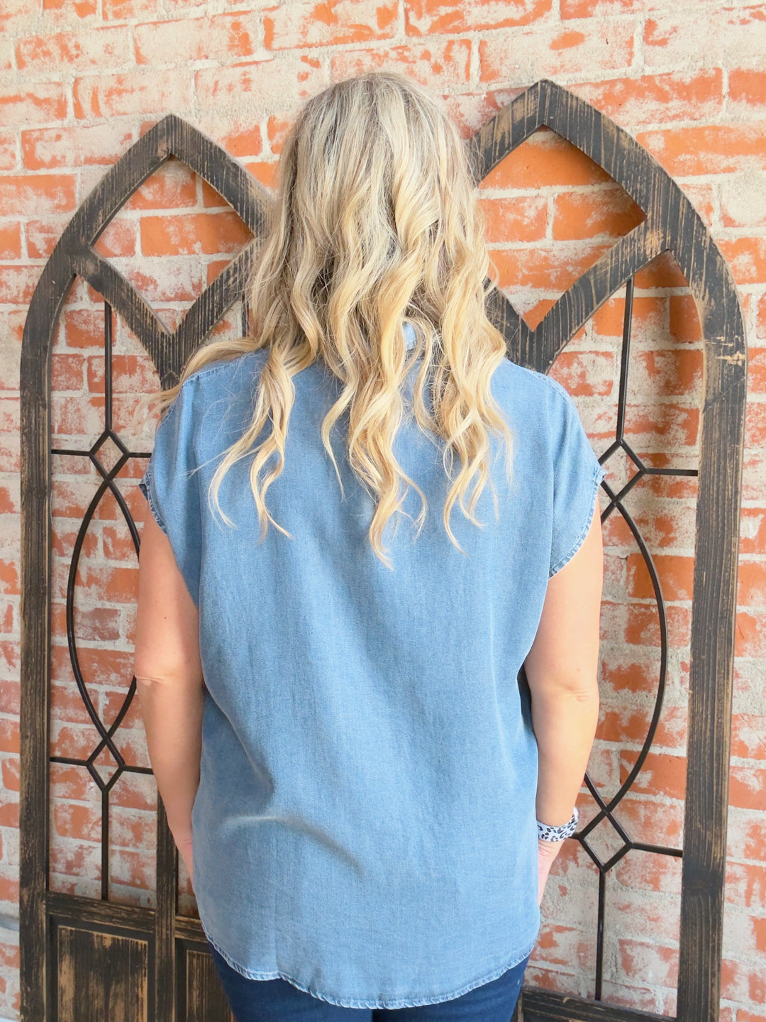 Here Tonight Denim Button Up