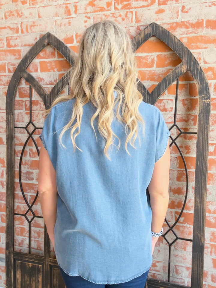 Here Tonight Denim Button Up