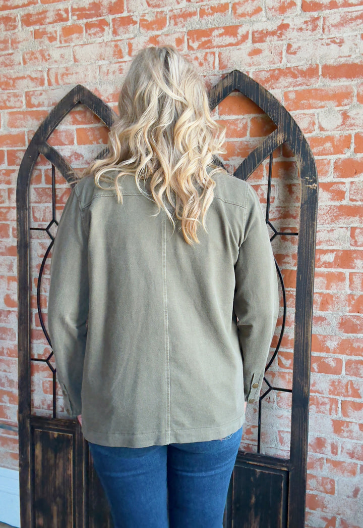 Sweet Surprise Stretch Jacket-Olive