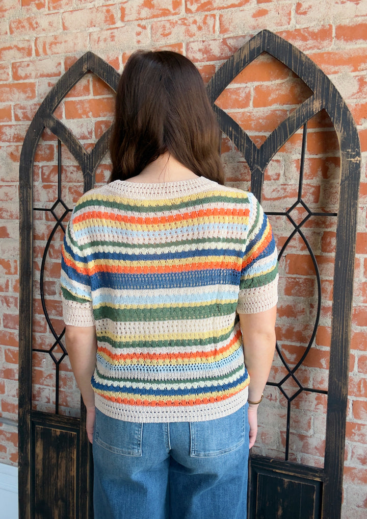Splash Of Color Crochet Button Up