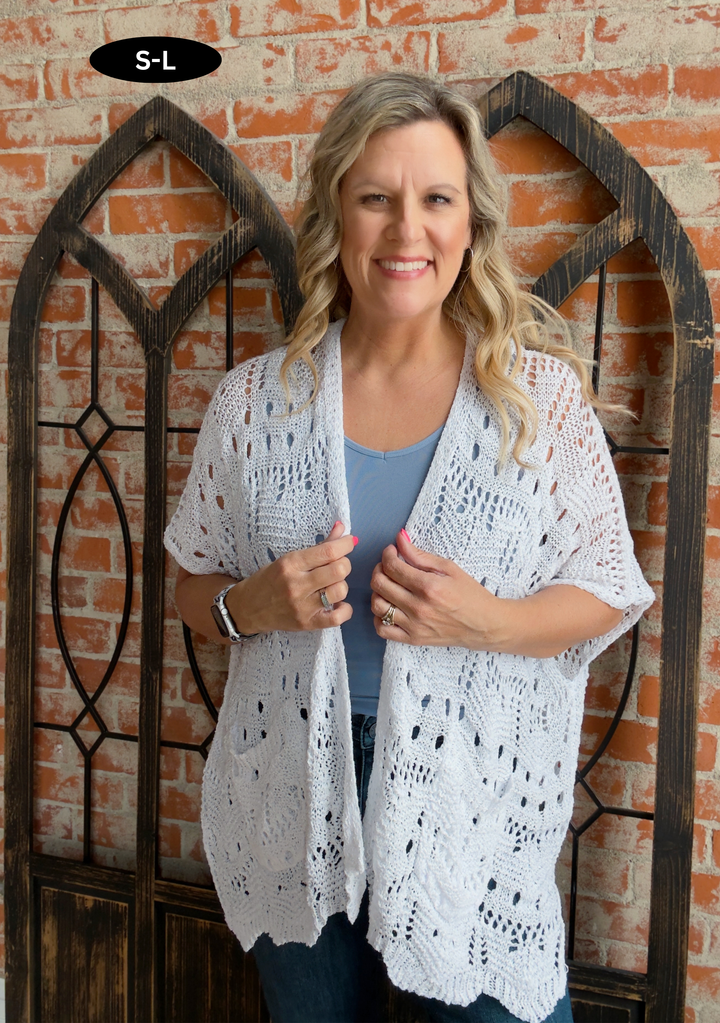 I'm In The Moment Soft Crochet Cardigan