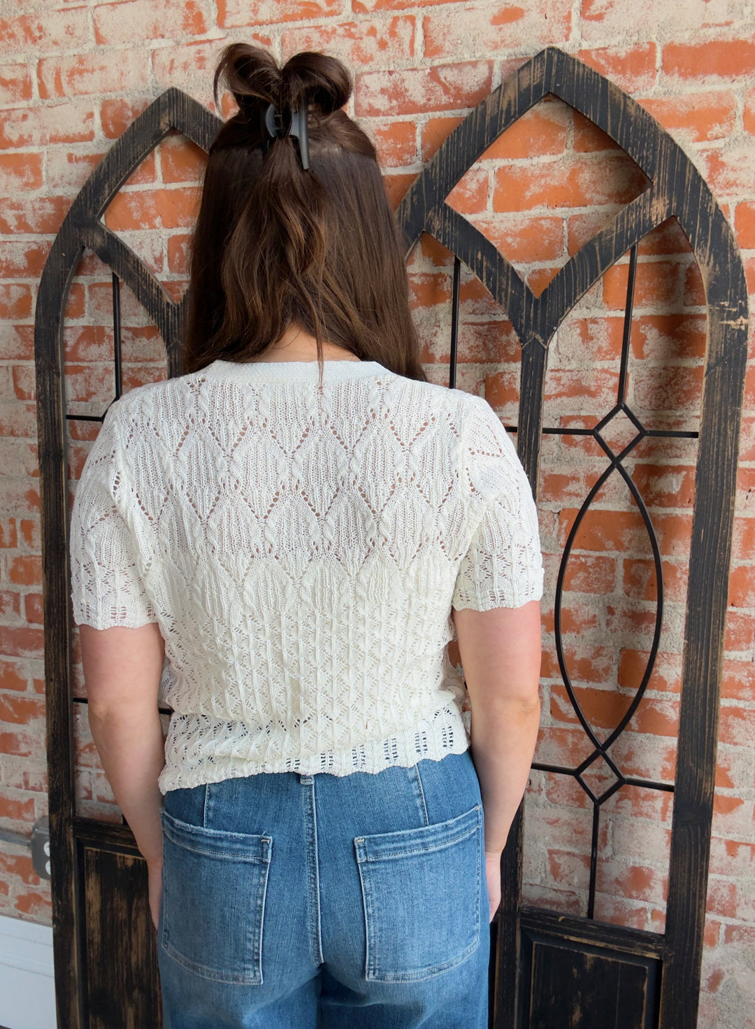 Roam The Halls Crochet Cardigan-Ivory