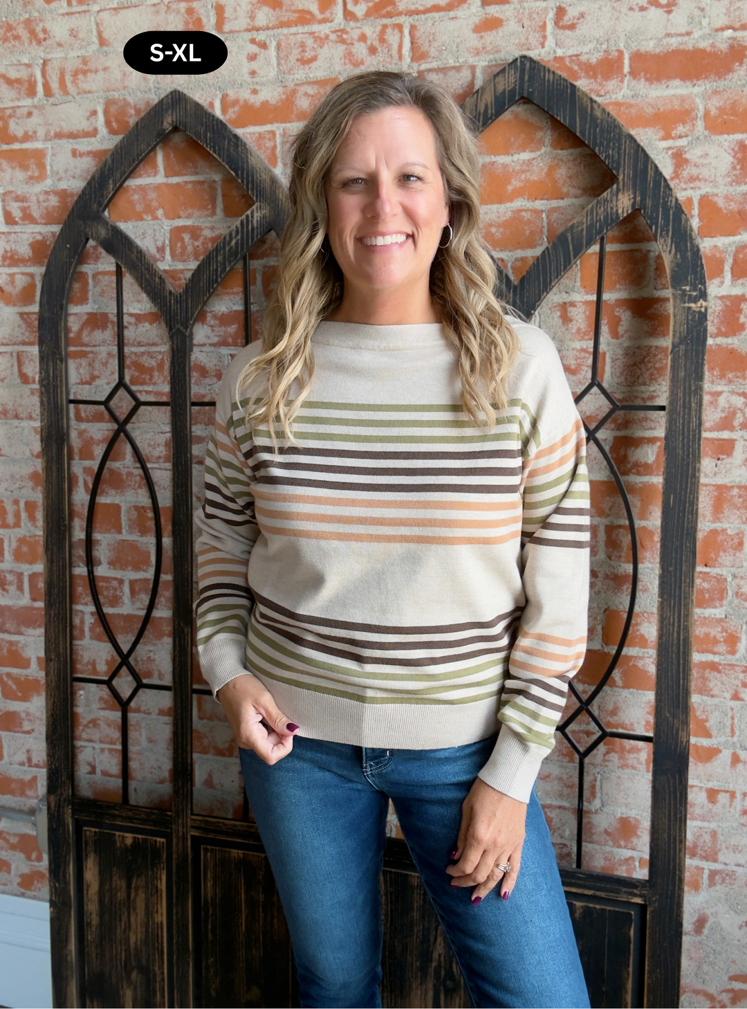 Leaves Are Turning Striped Sweater