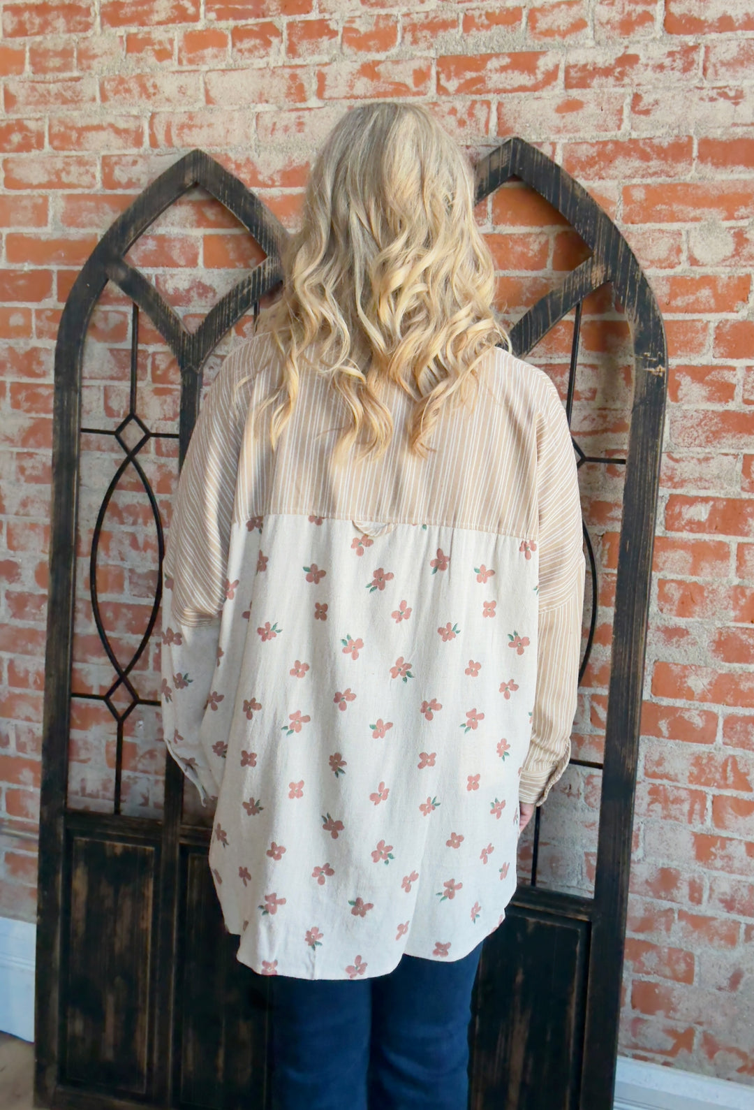 Passing Time Floral Button Up