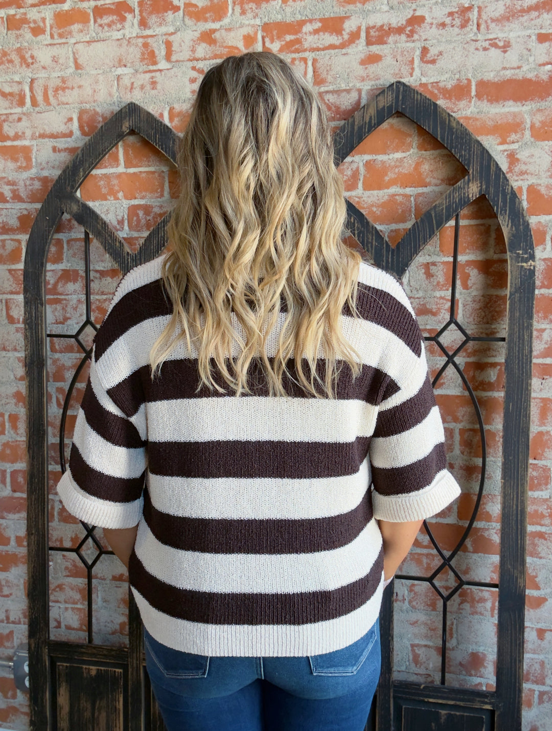 My Turn Wide Striped Sweater