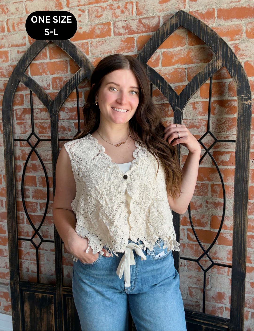 Lainey Crochet Sweater Vest