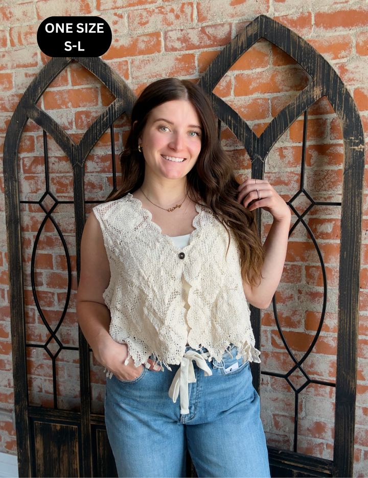 Lainey Crochet Sweater Vest