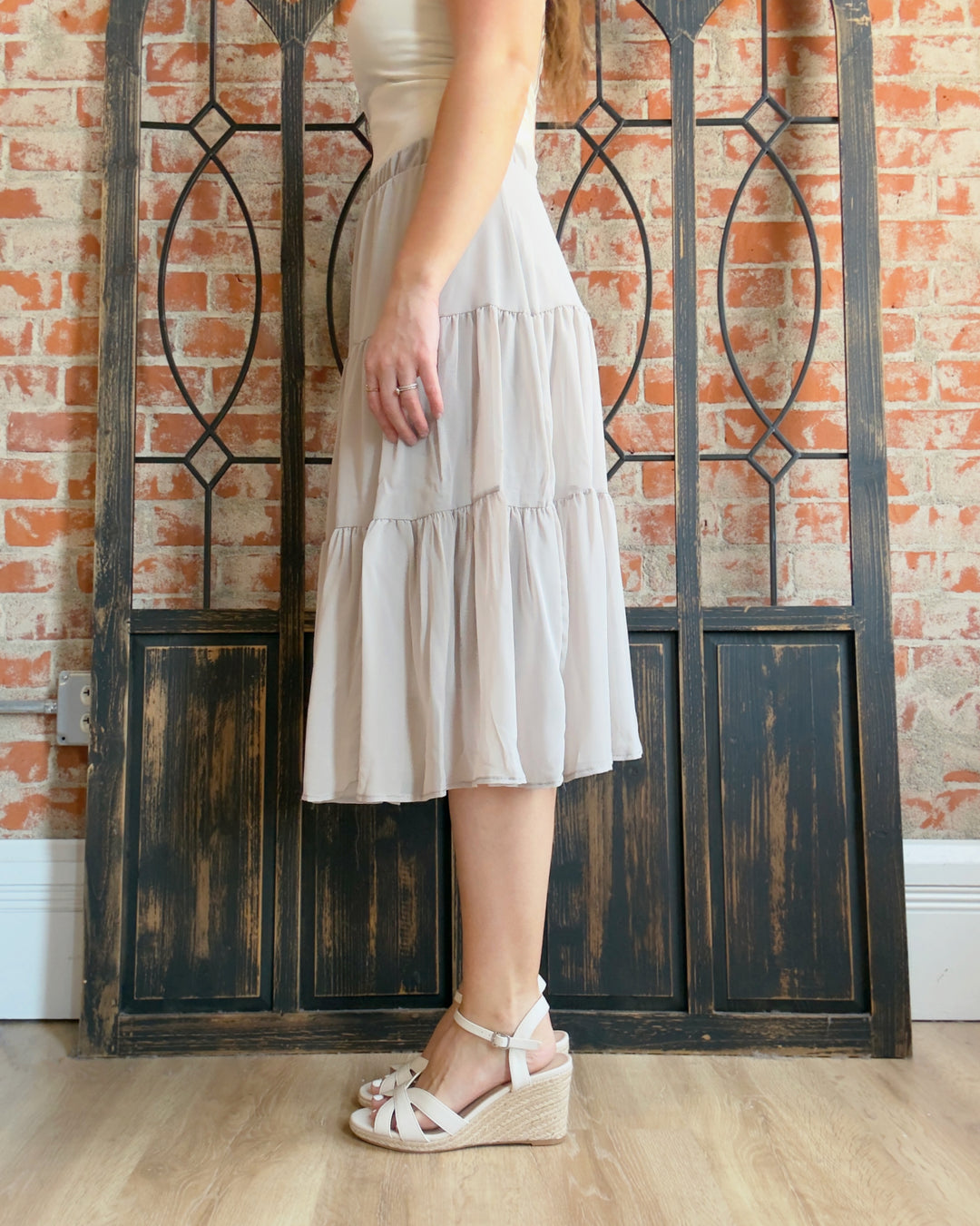 Sunday Mornings Maxi Skirt-Taupe