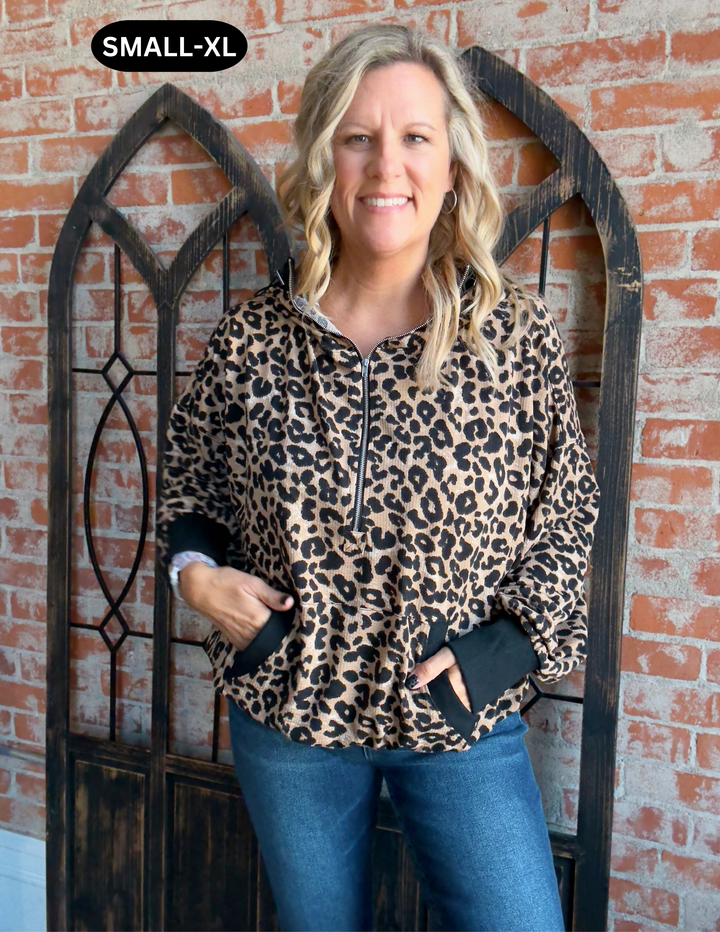 Have It All Leopard Half Zip