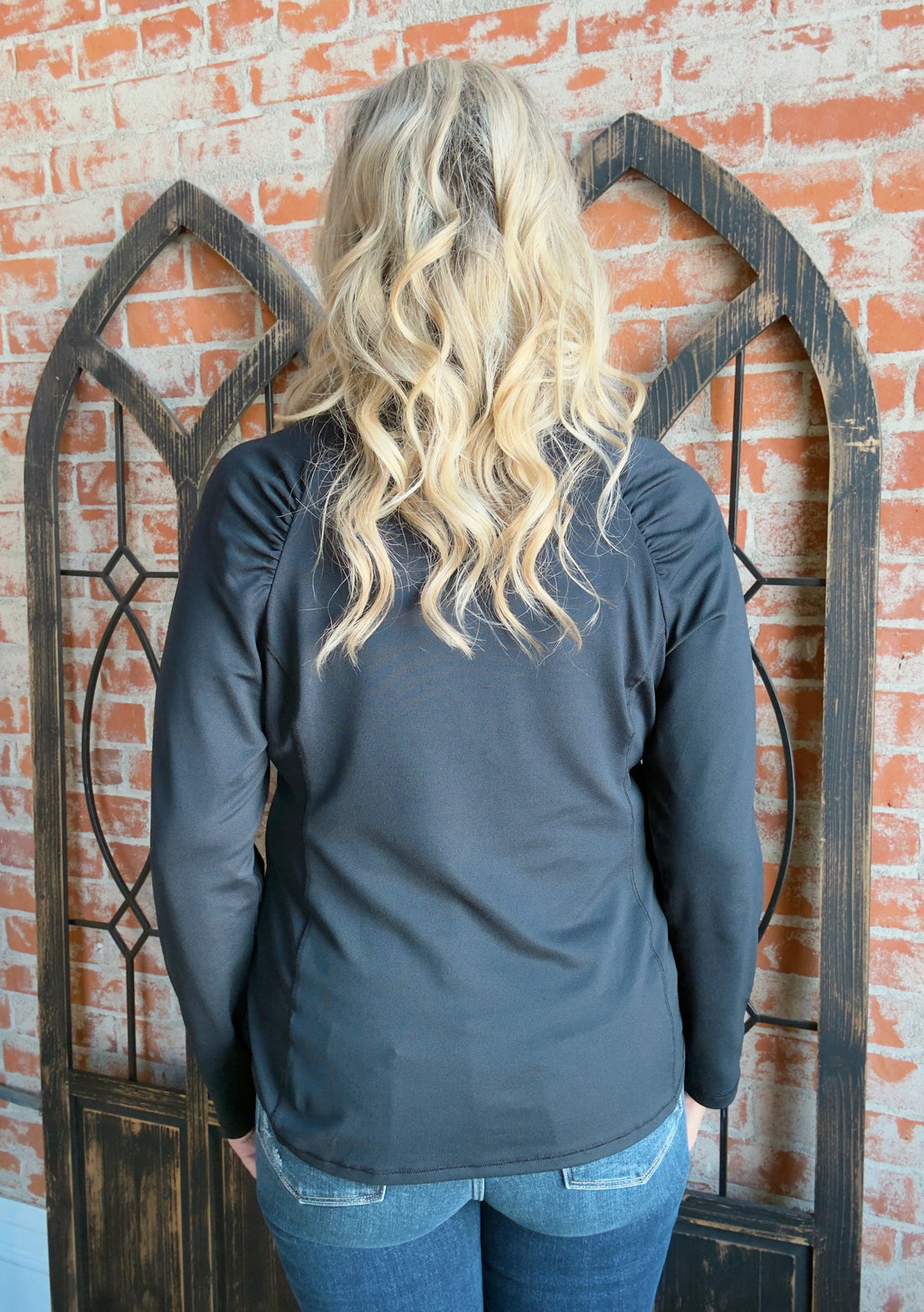 Let's Get Active Basic Half Zip- Black & Navy